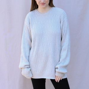 IZOD 90s Biege Textured Crewneck Sweater, Vintage